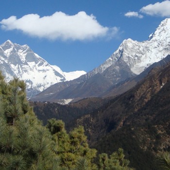 Mt. Everest Top and Mt. Ama Dablam Views from Sanasa