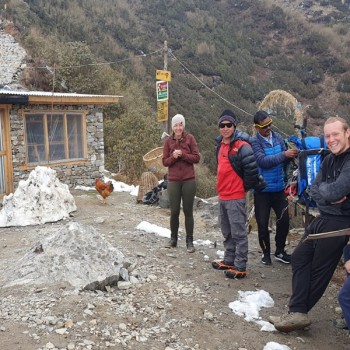 Trekkers rest at Lauribina base camp-way to Gosainkunda trek
