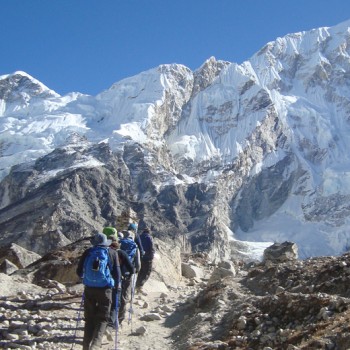 Everest Base Camp Group Trek- Group almost reaching at Everest Base Camp