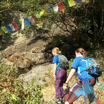 Kathmandu Rim Hill Hiking: Hiker hike to Chisopani village