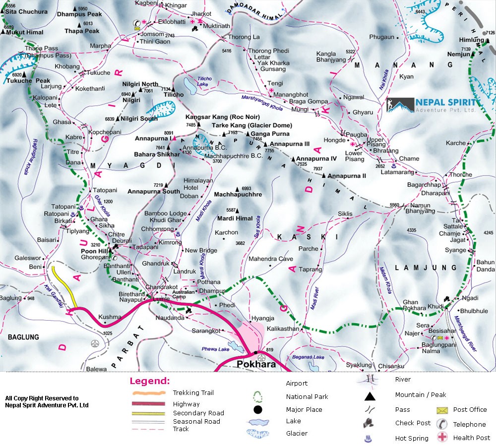 Pisang Peak Climbing map